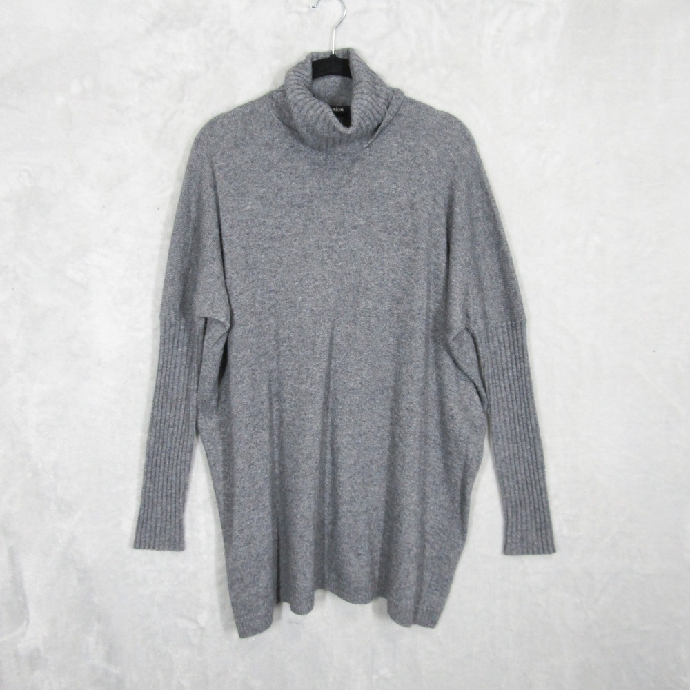 Quotation Gray Cashmere Blend Turtleneck Sweater Small Long Sleeve Pullover